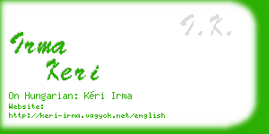 irma keri business card